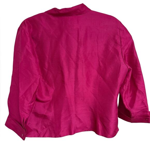 Vtg 90s Silk Beaded Floral Embroidery Glam Pants Set Womens Size 12 Romantic - Picture 3 of 9